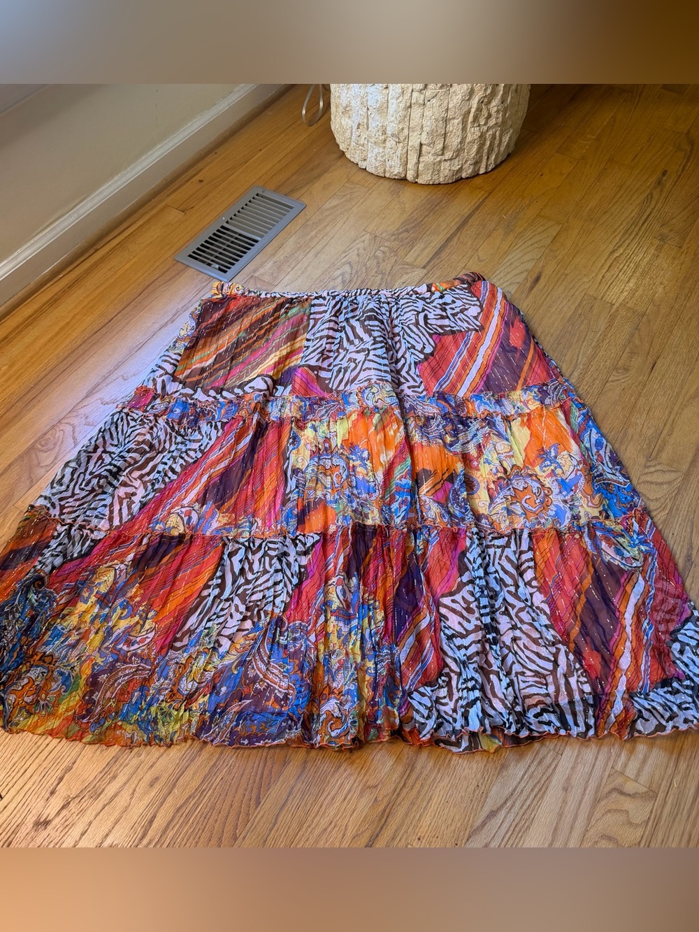 Designer Peter Nygard shimmer boho midi skirt 
Plus size